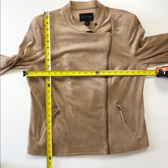 Adrienne Vittadini Tan Faux Suede ZIP up Jacket - Picture 8 of 8